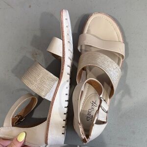 Beige Women's Strappy Platform Sandals -